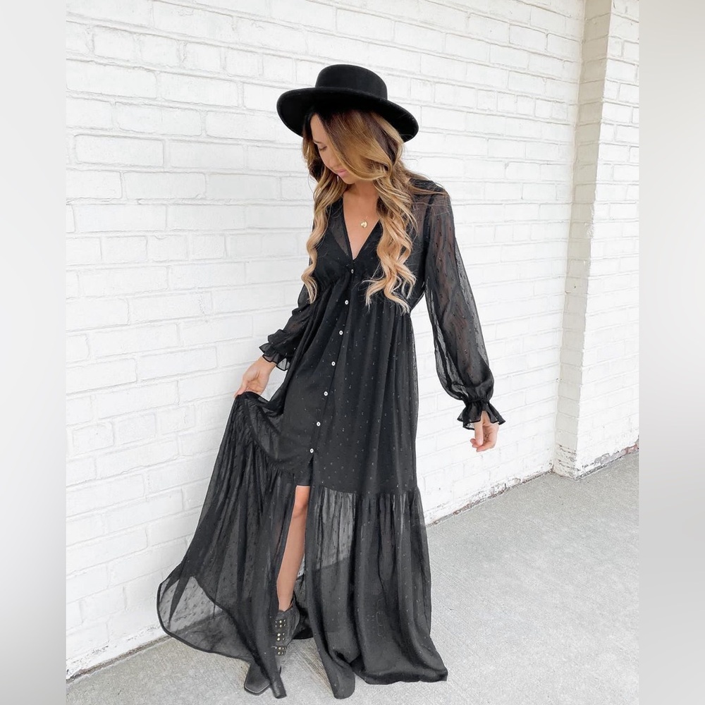 Nwt Lovestitch Long Sleeve Maxi Dress